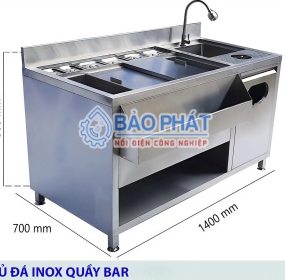 Quầy Pha Chế Inox 304: Tối Ưu Công Năng, Nâng Tầm Đẳng Cấp Quán Cafe & Trà Sữa